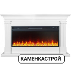 Каминокомплект Lyon  - Белый ( Ширина 1440 мм) с очагом Vision 42 LED