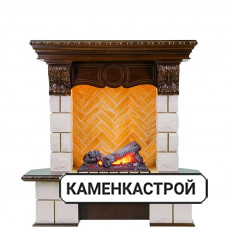 Каминокомплект Pierre Luxe угловой - Темный дуб / Шампань (Высота 975мм) с очагом Cassette 400 NH