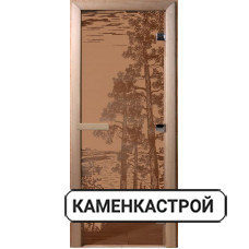 Дверь с рисунком Рассвет бронза матовая, коробка из лиственной породы дерева.