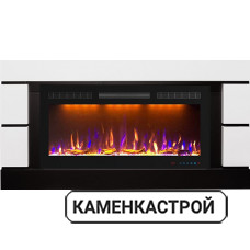 Каминокомплект Modern - Белый с черным (Глубина 300 мм) с очагом Crystal 36 RF