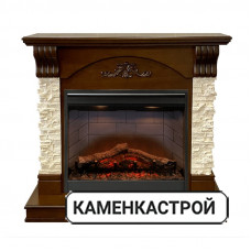 Каминокомплект Prague - Темный дуб/Сланец бежевый с очагом Symphony 26&#039;&#039; DF2608-INT