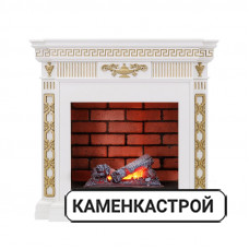 Каминокомплект Greece - Белый с золотом с очагом Cassette 400 NH
