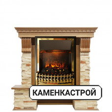 Каминокомплект Pierre Luxe - Дуб / Сланец с очагом Atherton