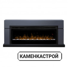 Каминокомплект Lindos (линейный) - Серый графит с очагом Prism BLF5051