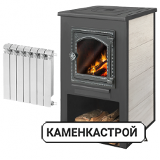 Печь-камин Этна ДТ-4С с плитой и т/о