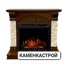 Каминокомплект Prague - Темный дуб/Сланец бежевый с очагом XHD28L-INT
