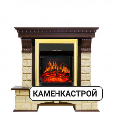 Каминокомплект Pierre Luxe - Темный дуб / Шампань с очагом Aspen Black