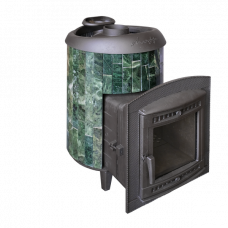 Печь банная Атмосфера в ламелях из натурального камня змеевик наборный