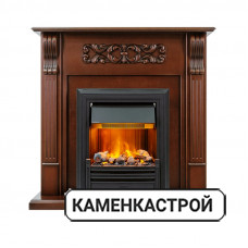 Каминокомплект Venice - Махагон коричневый антик с очагом Brookline Black