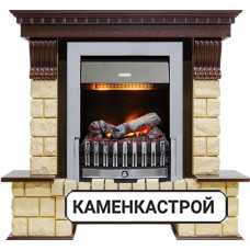 Каминокомплект Pierre Luxe - Темный дуб / Шампань (Высота 1050мм) с очагом Cavendish