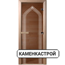 Дверь с рисунком Арка бронза прозрачная, коробка из лиственной породы дерева.