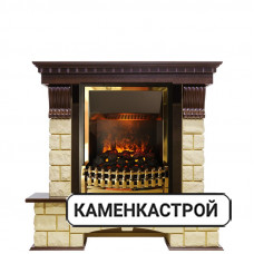 Каминокомплект Pierre Luxe - Темный дуб / Шампань (Высота 1050мм) с очагом Atherton
