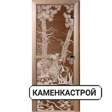 Дверь Мишки Бронза прозрачная