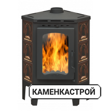 Бавария Угловая изразцовая Арка Незабудка коричневая с металлической крышкой PKI 031