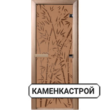 Дверь Бамбук и бабочки Бронза матовая