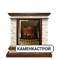 Каминокомплект Calgary - Дуб / Сланец белый с очагом Atherton