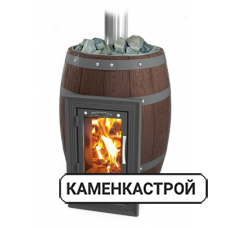 Дровяная печь Термофор Вариата Inox Люмина КТК Баррель палисандр
