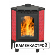 Бавария Угловая изразцовая Решетка красная с металлической крышкой PKI 032