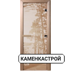 Дверь с рисунком Рассвет сатин, коробка из лиственной породы дерева.