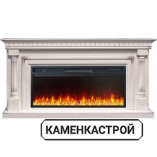 Каминокомплект Dallas - Слоновая кость с патиной (Ширина 1665 мм) с очагом Vision 42 LED