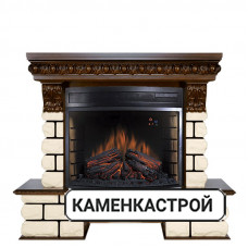 Каминокомплект Pierre Luxe LORD - Темный дуб / Белый с очагом Dioramic 28 LED FX