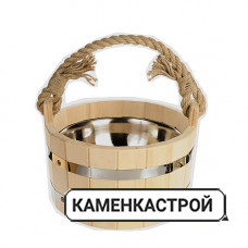 Шайка 4,5л с нержавеющей вставкой липа
