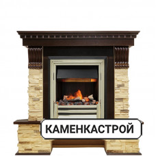Каминокомплект Pierre Luxe угловой - Темный дуб / Сланец (Высота 1050мм) с очагом Cavendish