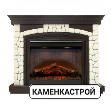 Каминокомплект Glasgow - Темный дуб / Белый (Высота 1100мм) с очагом Symphony 26&#039;&#039; DF2608-INT
