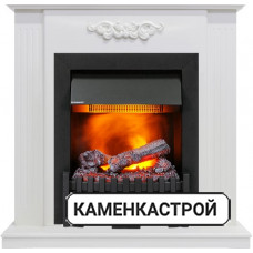 Каминокомплект Lumsden - Белый дуб с очагом Brookline Black
